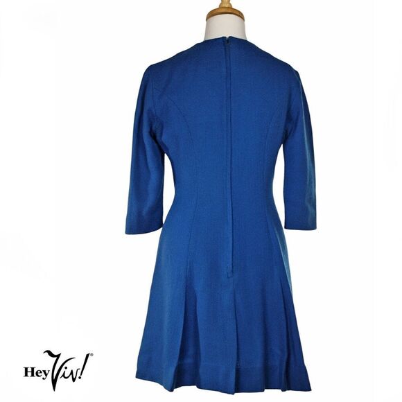 Vintage A Line Dress Parfait Original w Top Stitching Metal Zip Size M - Hey Viv - Picture 4 of 7